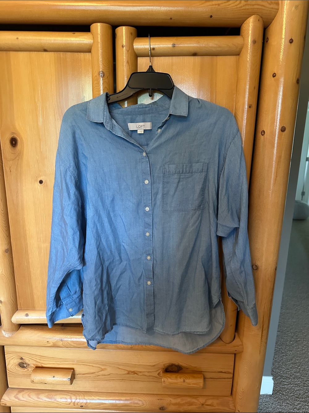 LOFT Light Blue Button-Up Shirt